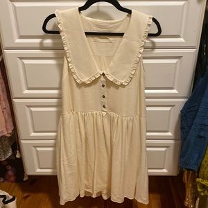 New Maeve by Anthropologie collared mini cream colored short dress